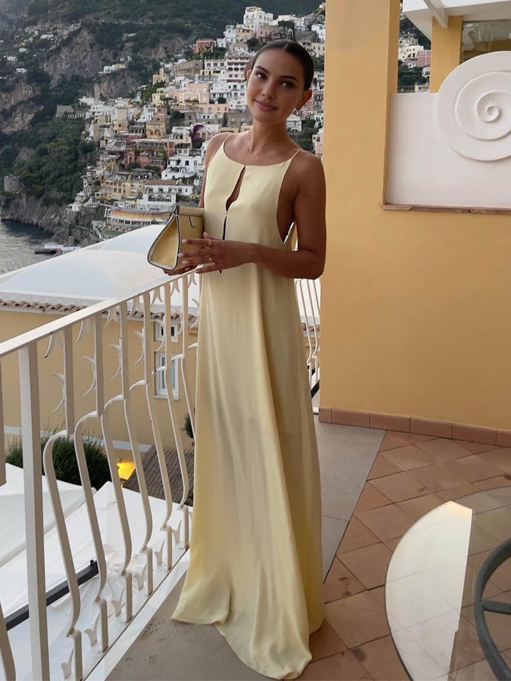 Commense Backless Vacation Satin Long Dress SOLD OUT ONLINE